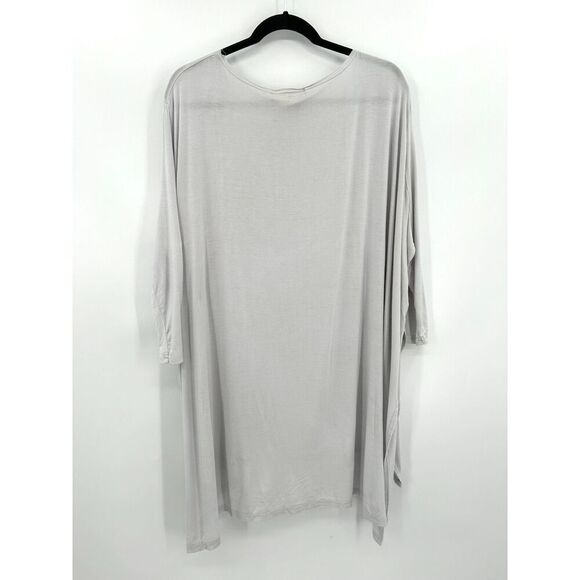 FREE PEOPLE Beach Flawed Light Gray Long Sleeve Oversized Swim Cover Up XS Small - Picture 2 of 7